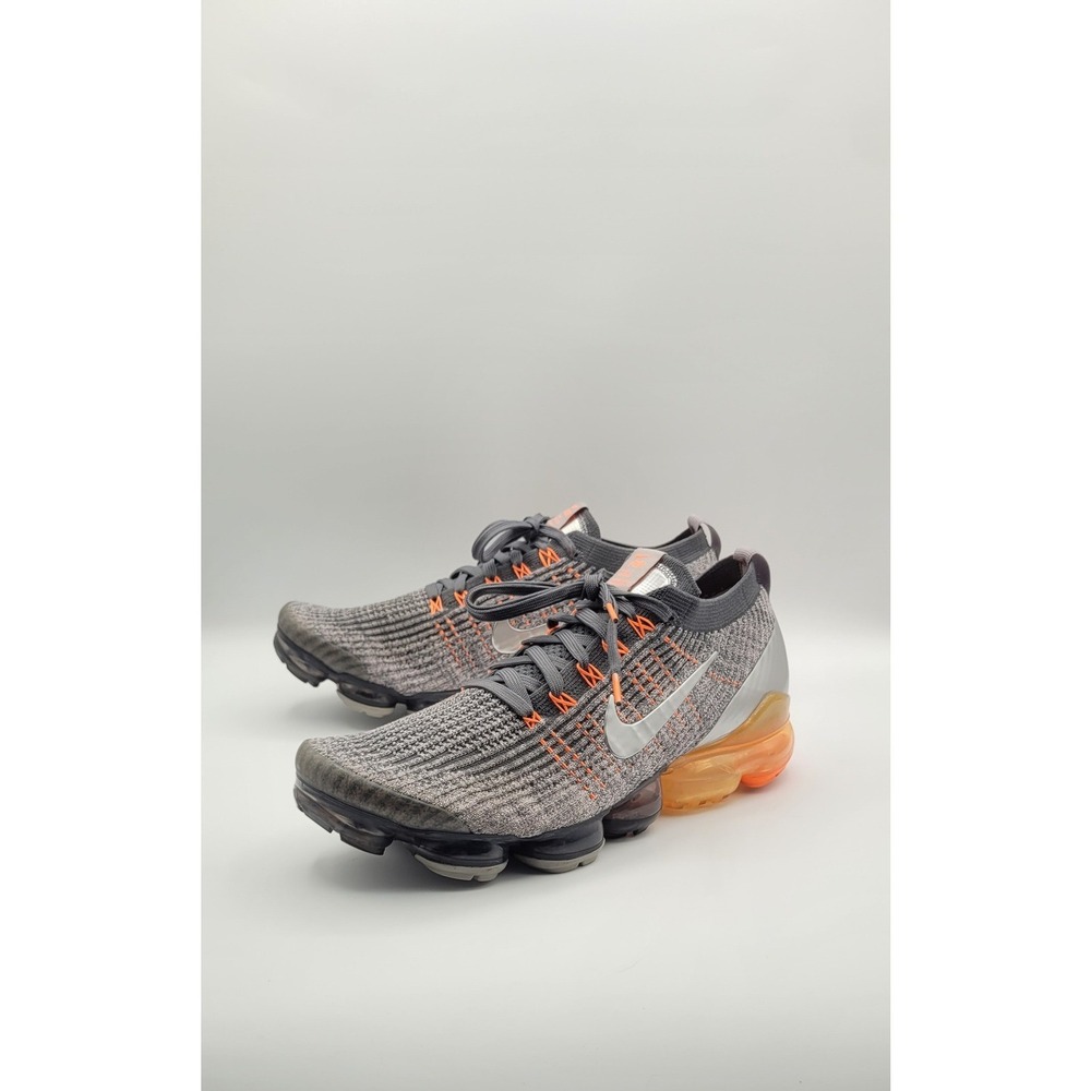 Nike Air VaporMax Flyknit 3 Mens Shoes 11.5 Atmosphere Grey/Org Running Sneakers